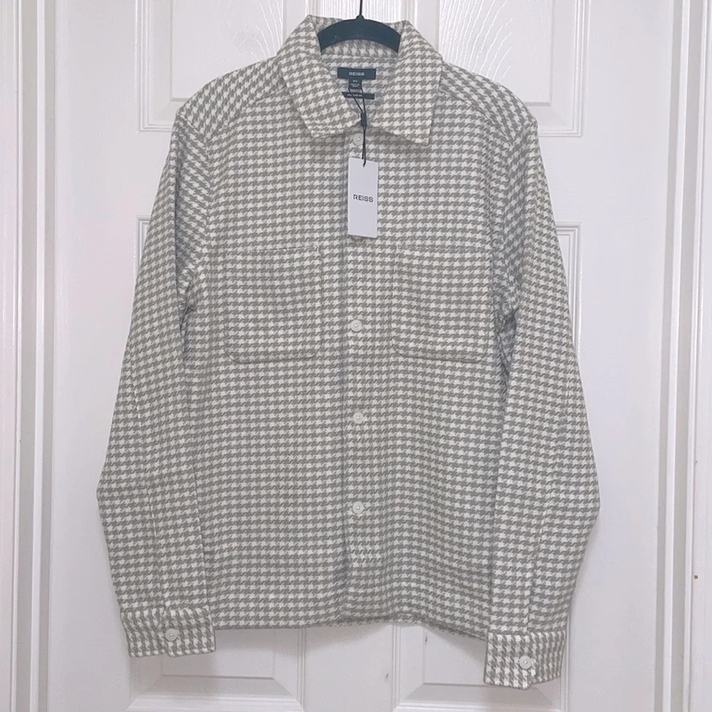 NWT REISS Naqua Dogtooth Twill Overshirt - Picture 7 of 12